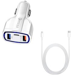 quandes Set format din 2Buc, 1X Incarcator Auto Fast charge 7A /35W, 1 X Type-C-Lightning cablu date, Alb