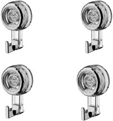 quandes Set 4buc, Carlig cu ventuza cu vid puternic, fara urme, autoadeziv, fara perforare, 98 X 58 X41mm, Quandes, negru