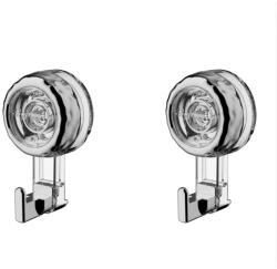 quandes Set 2buc, Carlig cu ventuza cu vid puternic, fara urme, autoadeziv, fara perforare, 98 X 58 X41mm, Quandes, negru