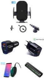 E-smartgadget Set 5buc, Incarcator masina Telefon Auto Wireless, 15W, smart Senzor, SuperFast Charge, samsung s10, s10+, Note10, 10+