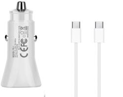 quandes Set Incarcator Auto Fast Charge 20W si Cablu de Date Fast Charge 2M Type-C-to C, Compatibil cu Apple iPhone 15 / 15 Pro / 15 Pro Max
