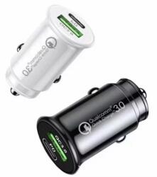 quandes Set 2 buc Incarcator bricheta auto cu incarcare super rapida PD20W/QC3.0, porturi duble, incarcare super rapida, alb, negru