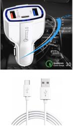 E-smartgadget Set 3buc: Incarcator Auto FAST Chargers 12V/3.5A, 7A + 2 Buc Cablu Date Micro Usb, white, 7A, NEW