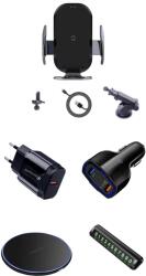 E-smartgadget Set 5 accesorii cu Incarcator de masina pentru Telefon Auto Smart 15w, Wireless smart Senzor, Fast Charge