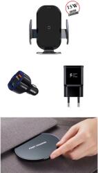E-smartgadget Set 4 buc : Incarcator car Automatic SMART sensor, 15W, fast wireless chargers, +Incarcator Wireless Fast Charging Pad, 10w +Incarcator retea Samsung Fast Charger, +Incarcator auto Fast 12v/3.5A