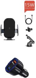 E-smartgadget Incarcator Car, Automatic Sensor, fast wireless chargers 15W, , pentru iphone 11, 11promax, xs, xsmaxSamsung s10.10+, note10, 10+, prindere ventilatie + Fast car chargers 12v/3.5A