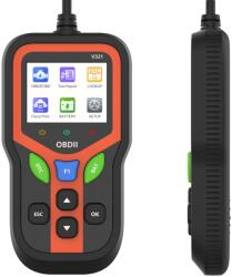 Techstar Tester diagnoza auto Techstar V321 OBD2 cu functii avansate test baterie, citire/sterge erori motor, flux de date, detectare sonda O2, raport QR, ecran color (SKU3491)