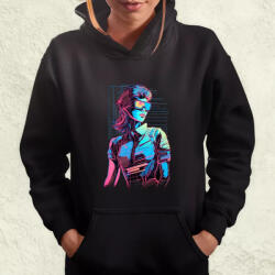 Magnolion Synthwave digitális művészet v1 női pulóver (3464-PN)