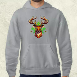 Magnolion Pixelart XMAS szarvas v1 férfi pulóver (618-P)
