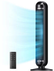 DREO Ventilator Turn DREO Nomad DR-HTF014, 8 viteze, 4 functii, 92cm, oscilatie 90°, HyperSilent 25dB, telecomanda, negru (DR-HTF014) - ecovent