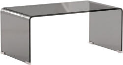 HomCom Măsuță de cafea din sticlă, masă de living dreptunghiulară cu design modern și muchii rotunjite sigure, gri deschis transparent | Aosom Romania (839-977V01LG) Masa de cafea