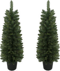 HOMCOM Set de 2 brazi artificiali, 120 cm, brad pentru intrare cu 170 vârfuri de crengi, bază de ghiveci, verde | Aosom Romania (83C-280V00GN)