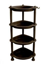 MEGA PLAST négyszintes sarokpolc, 78 × 25 × 33 cm, wenge