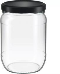 Weck 580 ml-es befőttesüvegek fekete csavaros tetővel, 2 db-os készlet