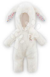 Corolle Salopetă de casă Bunny Plush Onesie Ma Corolle albă, cu urechi, pentru păpușa de 36 cm (CO213200)