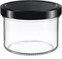 Weck Befőttesüvegek fekete csavaros tetővel 230 ml, 6 db-os készlet, alacsony