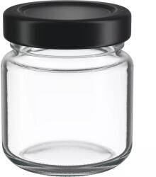 Weck Befőttesüvegek fekete csavaros fedéllel 53 ml, 8 db-os készlet
