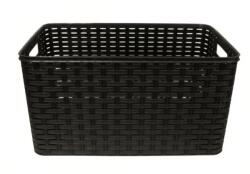 MEGAPLAST univerzális tárolókosár, műrattan, 19 × 29 × 39 cm, wenge