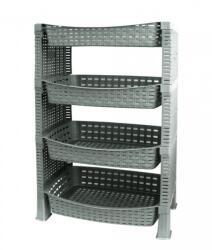MEGA PLAST Shelf tároló polc, műanyag, 41 × 30 × 65 cm, világosszürke