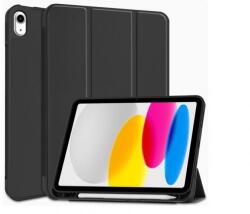 Gigapack Tok álló, bőr hatású (aktív FLIP, oldalra nyíló, TRIFOLD, asztali tartó, ceruza tartó) FEKETE ipad 2025 (GP-133371) (GP-133371)
