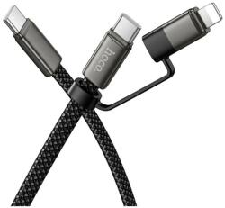 hoco. Type C Lightning + Type C Töltő/adat Fekete 1m X125 BLACK (X125 BLACK)