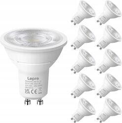 Lepro Bec LED LEPRO 200082-DW-EU-10, tip GU10, 3, 6 W, 345 lm, 6500 K, 38 , clasa energetica E, 10 buc (200082-DW-EU-10)