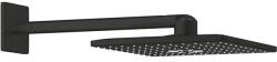 GROHE Set para de dus fixa, cu brat 430 mm, 2 jet, negru mat (Matt Black), Grohe RainShower SmartActiv 310 Cube 264792430 264792430 (264792430)