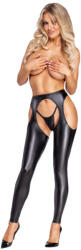 Cottelli Collection - nyitott chaps nadrág és tanga szett (fekete) (27202051031) - vagyaim