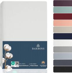 BARBONS Gumis Lepedő 160x200 cm, 100% Pamut Jersey, Oeko-Tex Tanúsított, Boxspring Ágyhoz és Vastag Matrachoz (27 cm-ig), Fehér