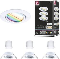Paulmann Base 92466 LED beépíthető spotlámpa Zigbee, forgatható, RGBW+, fehér - 3x4, 9W (92466)