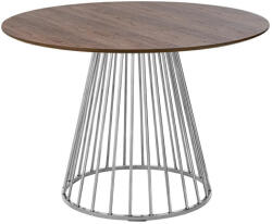 King Home Glam Walnut Kerek Étkezőasztal Diófurnér Króm (KHM-KH1201100128-CHROM)