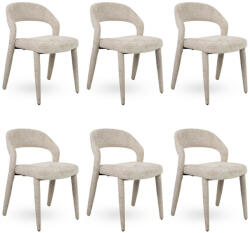 MaMaison KOS Étkezőszék Készlet Szenilszövet Bézs Elegáns Design (6 db) (KHM-MM1501100299-SET6)