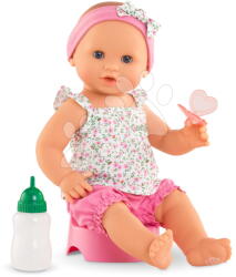 Corolle Játékbaba Emma iszik és pisil Bath Baby Flowers Mon Grand Poupon Corolle kék pislogó szemekkel és 3 kiegészítővel 36 cm 24 hó-tól (CO130570)
