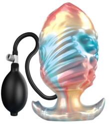 Monster Plug anal gonflabil Power Monsters Ebon Leviathan Tricolor, silicon, pompă manuală, 18 cm (D-246114)
