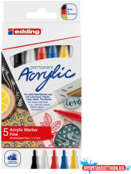 edding Akril marker 1-2mm, kerek Edding 5300/5, 5 klf. szín (ORI_67464)