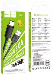 hoco. X88, USB kábel, USB-A - USB-C, (2 méter 18W 3A), fekete (Gyorstöltő)