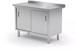 HENDI Masă de lucru din inox HENDI Profi Line cu dulap și uși glisante, sudată, 1000 × 600 mm
