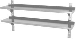 Hendi Raft de perete din inox HENDI, cu două niveluri, reglabil, 1400 × 300 mm Raft
