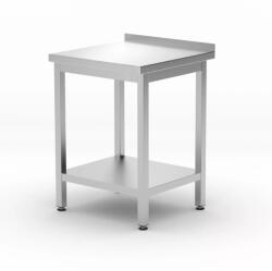 HENDI Masă de lucru din inox HENDI Kitchen Line, de perete, cu poliță, cu șuruburi, 600 × 600 mm