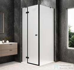 SAPHO GLOBE BLACK nyílóajtó oldalfallal 800x800mm, balos, matt üveg (GB1080-3215MLB) (GB1080-3215MLB)