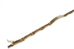 Ékszershop Bicolor lapbetétes fényes és matt stiftes férfi arany karlánc (1300682)