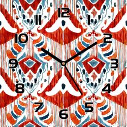 Coloray Üveg falióra Ikat etnikai stílus akvarell 30x30 cm (pl-zsk-30x30-TD-154)