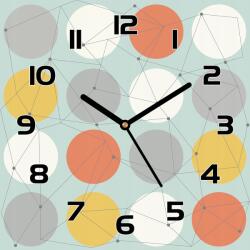 Coloray Üveg falióra Retro geometrikus mintás 30x30 cm (pl-zsk-30x30-TD-500)