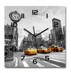 TULUP Függő üveg falióra Taxi New York 60x60 cm (pl_zsk_60x60_f_58379614)