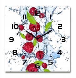 TULUP Nagy üveg falióra nappaliba Málna és víz 60x60cm (pl_zsk_60x60_f_38603136)