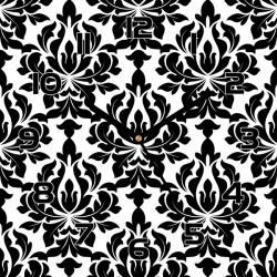 Coloray Üveg falióra Fekete-fehér arab mintás 30x30 cm (pl-zsk-30x30-TD-124)