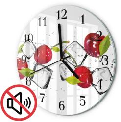 TULUP Fotó Üveg Falióra Irodába Cseresznye Fagylalt Fekete Tippek Fi30 cm (010010500040200175823)