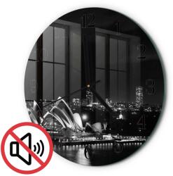 TULUP Üveg Konyhai Óra Horizont Mintával Sydney Fekete Tippek Fi30 cm (010010500040200174191)