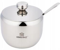 Kinghoff Cukortartó kanállal és rozsdamentes acél fedéllel ezüst 560ml (KH-3723)