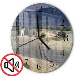 TULUP Dekoratív Kerek Fotó Óra Üveg Tájkép Fekete Tippek Fi30 cm (010010500040200175019)